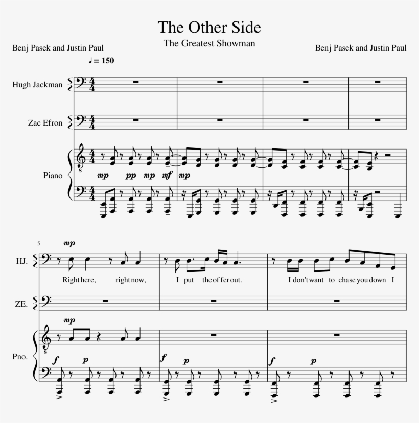 The Other Side - Sheet Music, transparent png