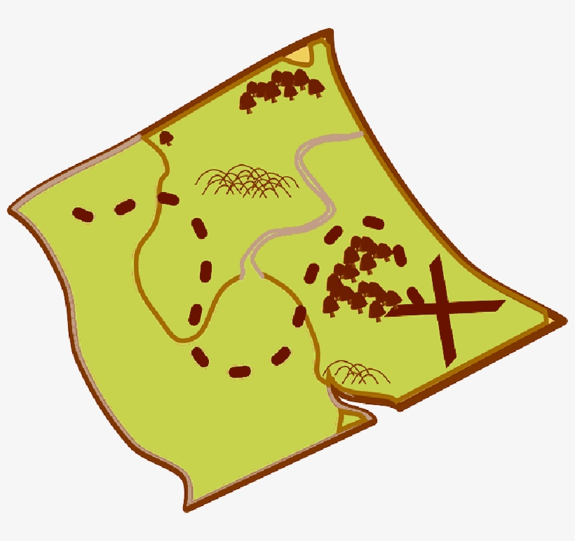 Scroll, Simple, Map, Cartoon, Template, Compass, Road - Png Treasure Map Cartoon, transparent png