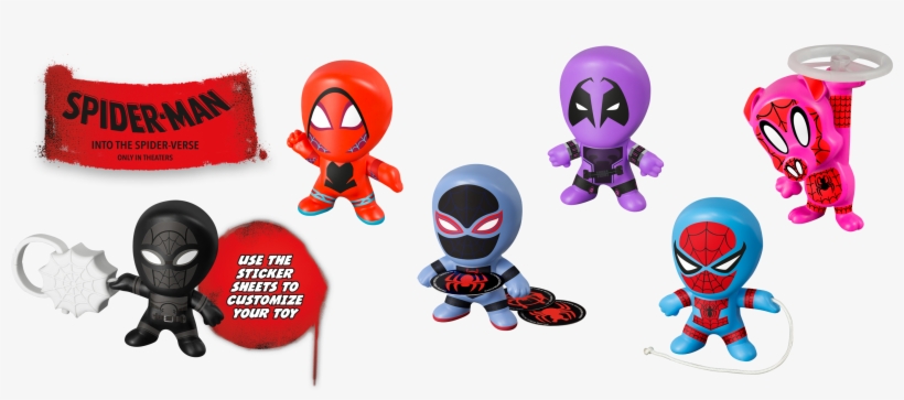 Into The Spider-verse Happy Meal Toys Revealed - Mcdo Spiderman Happy Meal 2018, transparent png