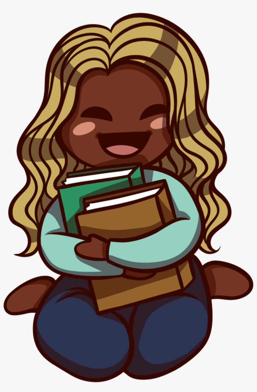 Girl Hugging Books, transparent png