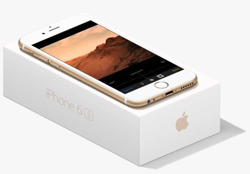 Iphone 6s Dourado Em Cima Da Sua Caixa De Frente E - Caixa Iphone X Png, transparent png