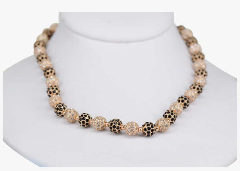 Gold/black Disco Ball Necklace - Necklace, transparent png