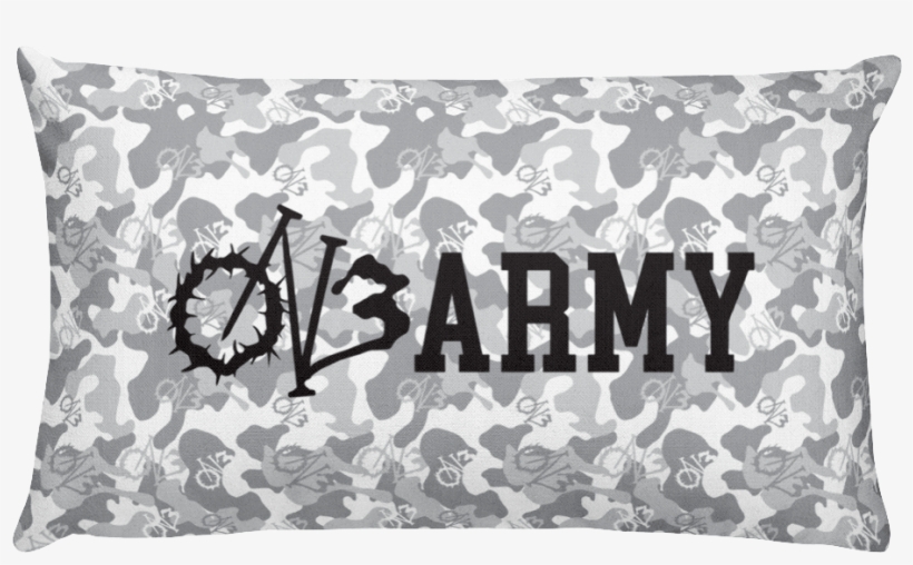 White Camo On3 Army Rectangle Throw Pillow - Cushion, transparent png