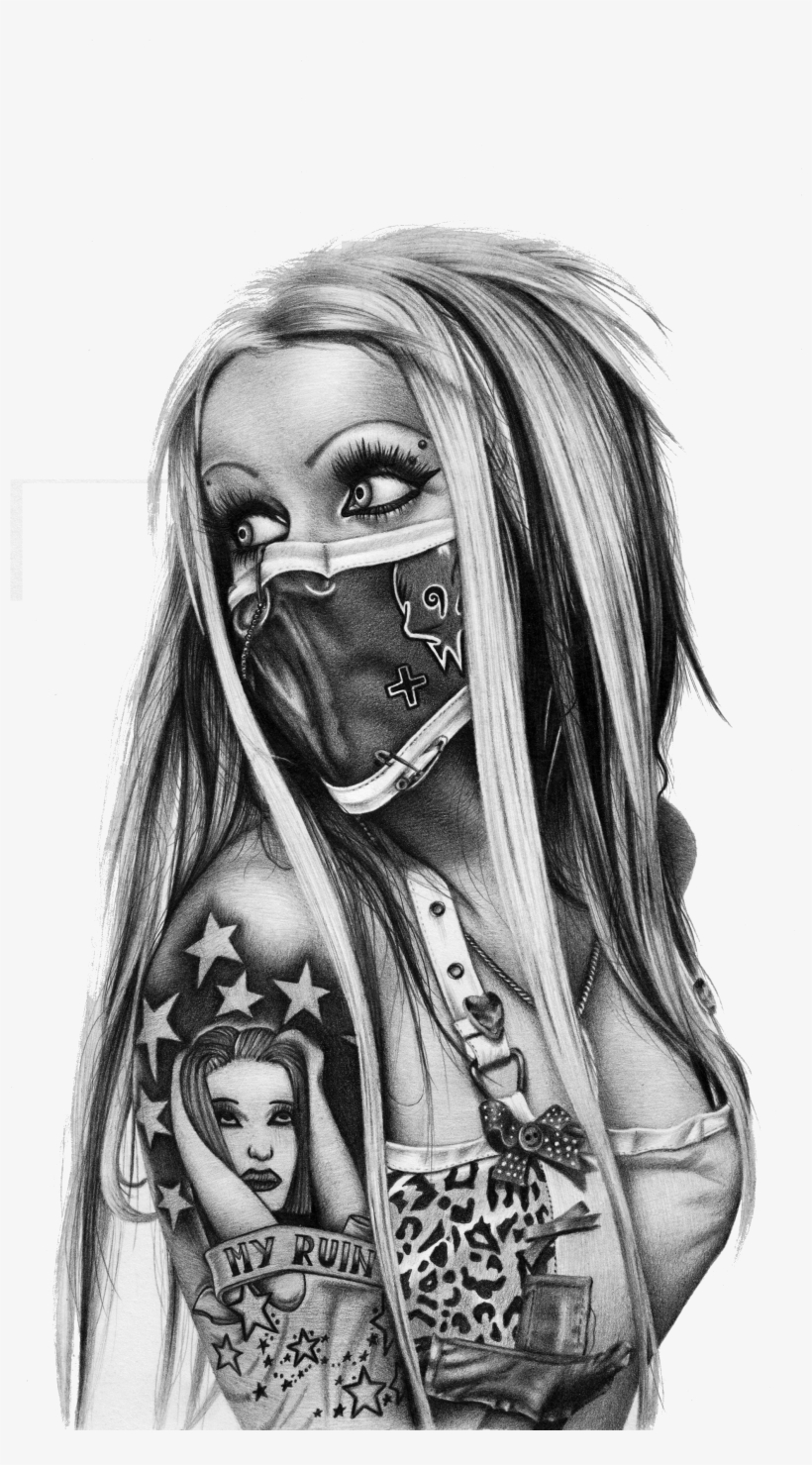 School Old Black And Gray Chicano Life Thug Clipart - Horror Drawings In Pencil, transparent png