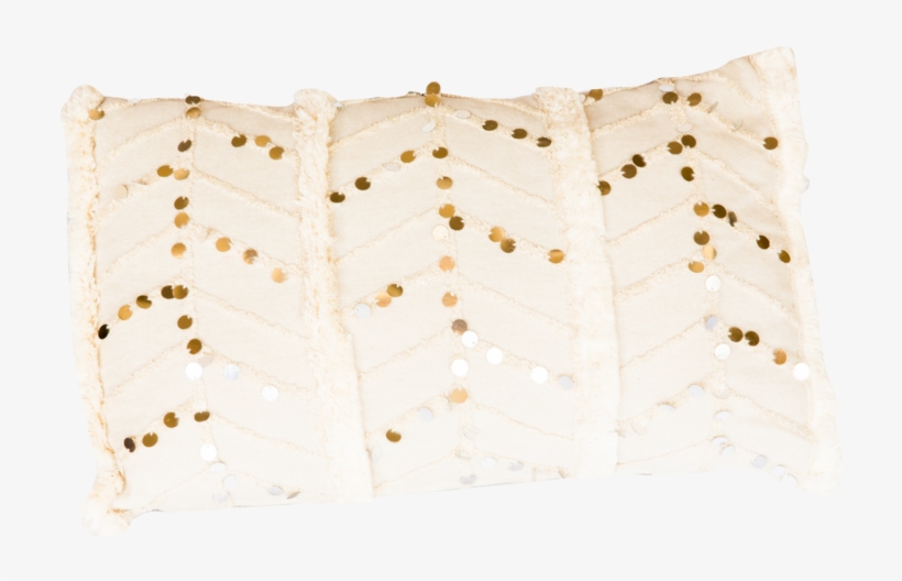 White Sequin Pillow - Cushion, transparent png