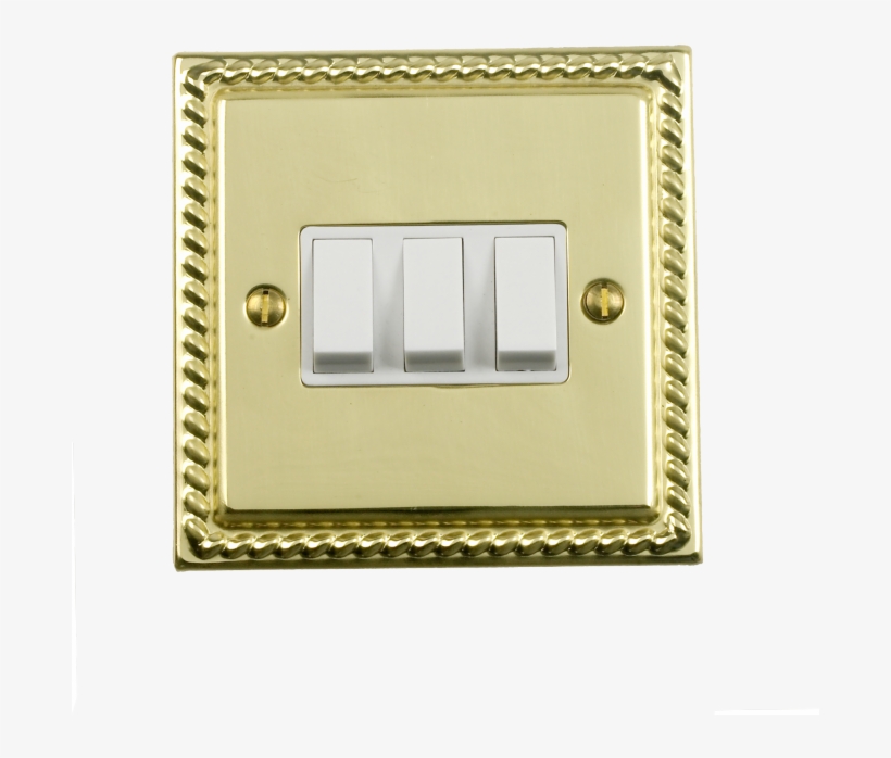 Georgian Rope Border White Treble Switch - Light Switch, transparent png