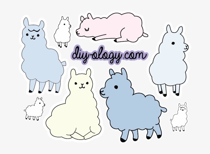 Llama Sticker Sheet 1 - Cartoon, transparent png