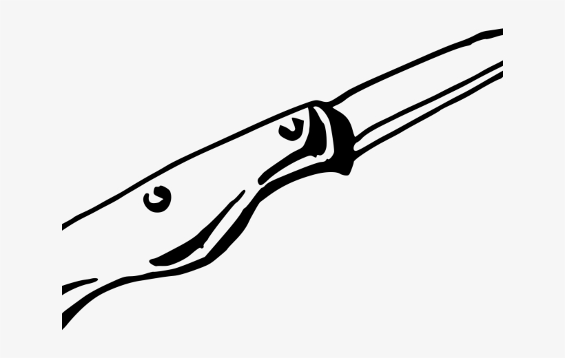 Drawn Knife Line Art - Black And White Knife Png, transparent png