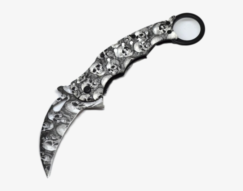 Fajn Nůž Karambit Sklápěcí, Vzor Lebka - Hunting Knife, transparent png