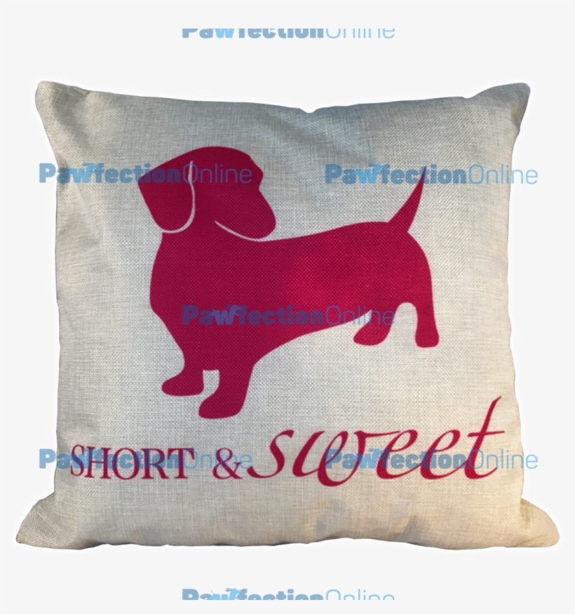 This Cute Short And Sweet Dachshund Cushion Cover Features - Short And Sweet Dachshund, transparent png