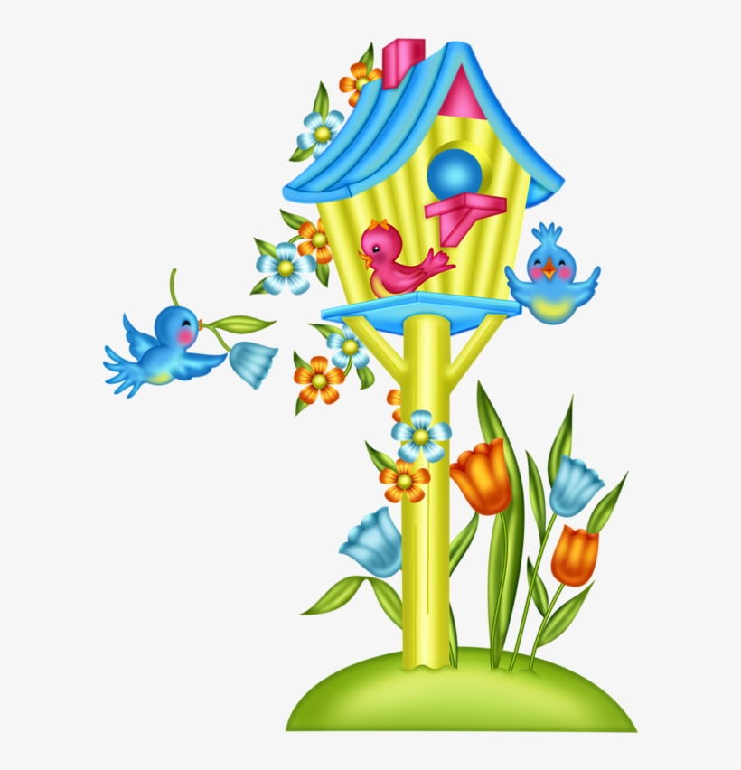 Birds ‿✿⁀○ Bird Clipart, Cute Clipart, Spring - Desenhos Coloridos Passaros Com Flores, transparent png