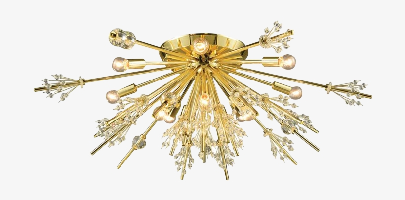 Starburst Semi Flush Mount In Polished Gold - Light Fixture, transparent png