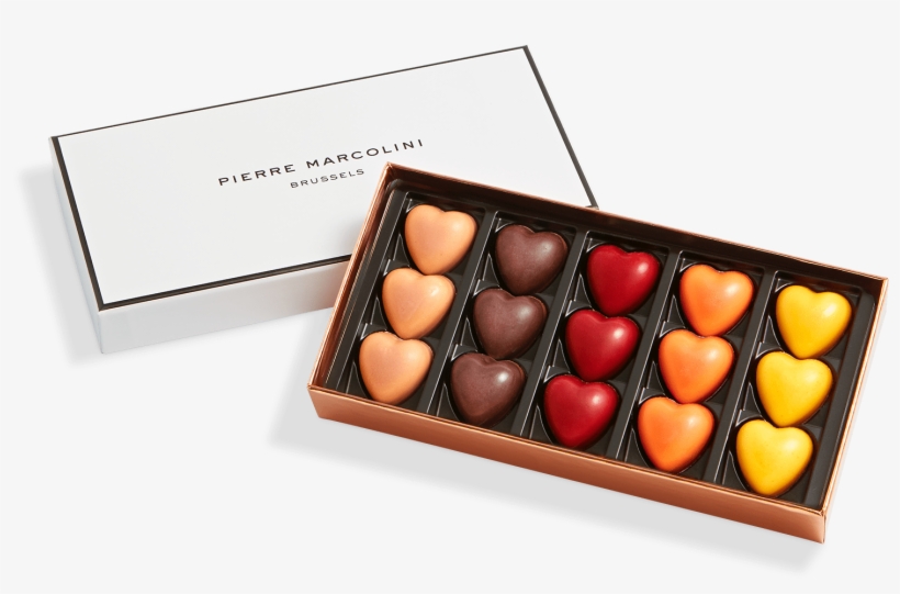 Box Of 15 Hearts - Pierre Marcolini Corazones, transparent png