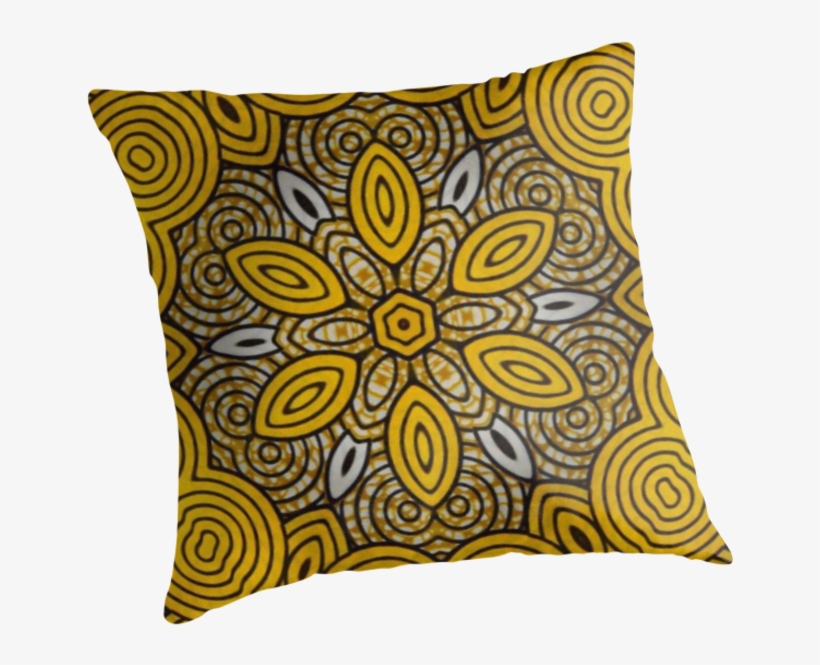 African Print Starburst-yellow - Cushion, transparent png