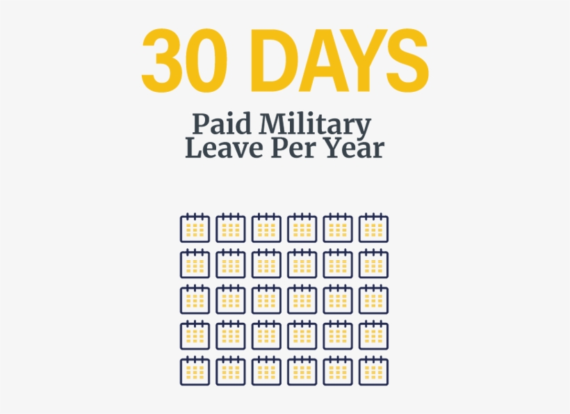 30 Paid Days Military Leave Per Year - Poster, transparent png
