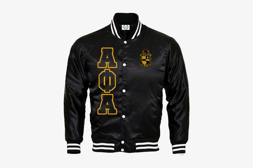 Alpha Phi Alpha Satin Bomber Jacket - Varsity Jacket Black And White, transparent png