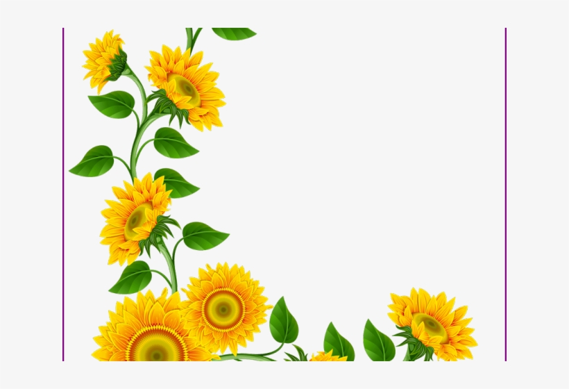 Tropical Clipart Border - Sunflower Clipart, transparent png
