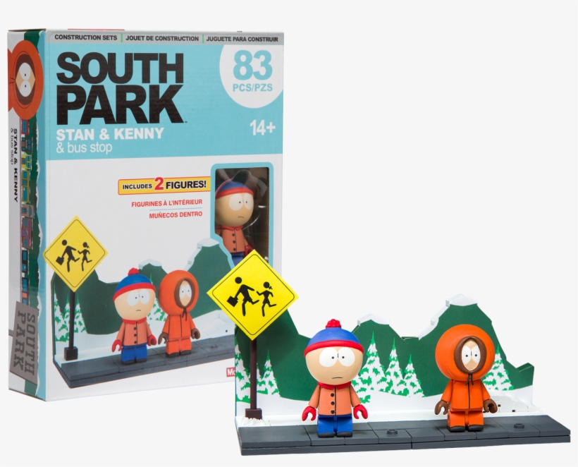 Stan & Kenny With The Bus Stop Construction Set - Mcfarlane South Park, transparent png