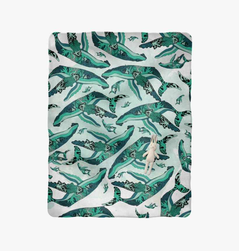 Coral Reef Humpback Whale Pattern Baby Blanket - Coral, transparent png