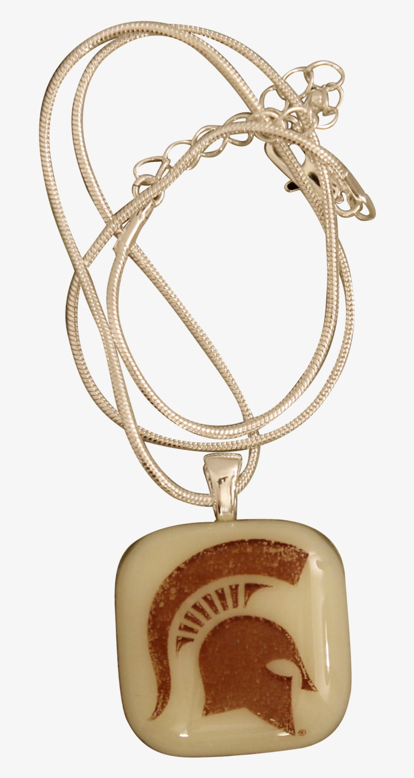 Michigan State University Spartan Glass Necklace - Pendant, transparent png