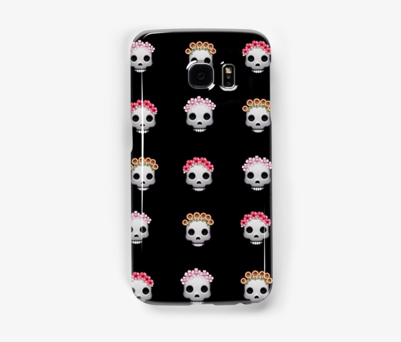 Flower Crown Skull Emoji By Emmawa - Iphone, transparent png
