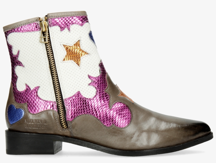 Ankle Boots Marlin 12 Grigio Glitter Fuxia Venice Perfo - Work Boots, transparent png