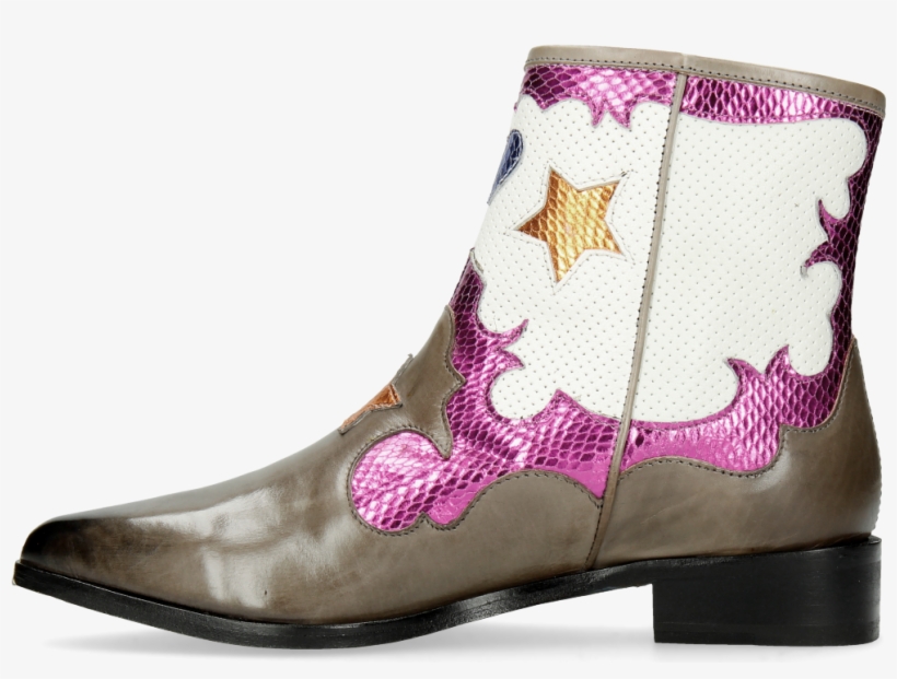Ankle Boots Marlin 12 Grigio Glitter Fuxia Venice Perfo - Cowboy Boot, transparent png