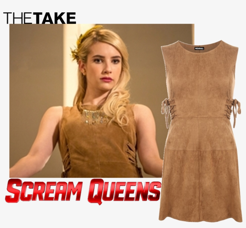 Wearall Tatum Suede Flared Dress As Seen On Chanel - Emma Robert Scream Queen, transparent png