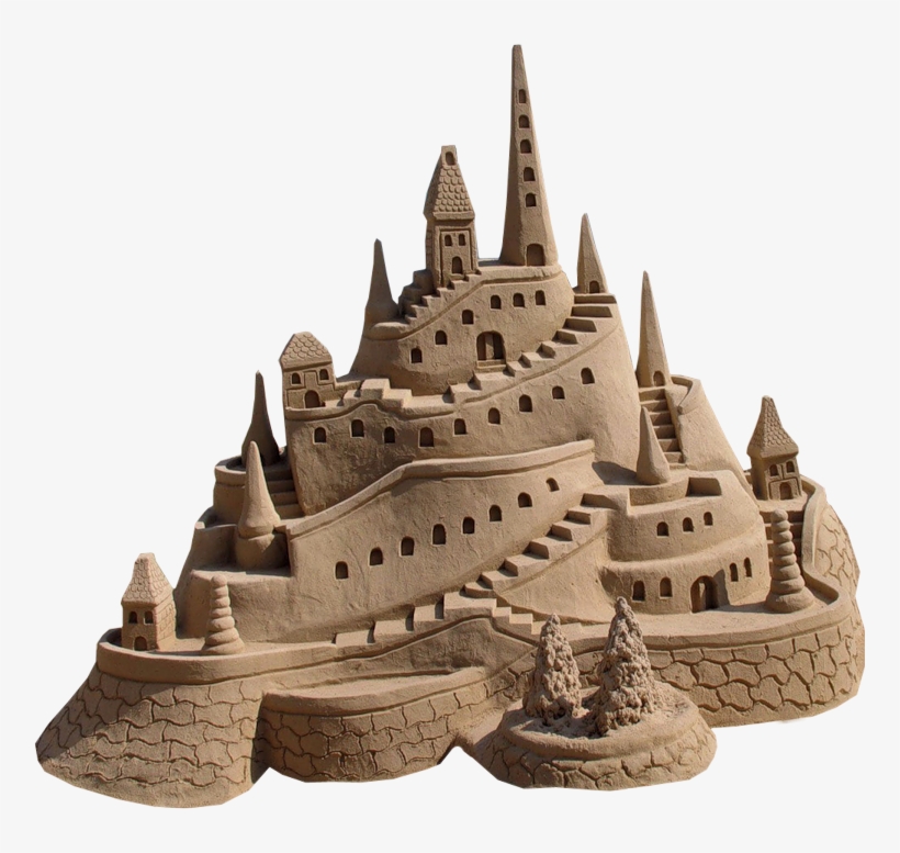 Brown Tan Sandcastle Sand Beach Polyvore Moodboard - Transparent Sand Castle Png, transparent png