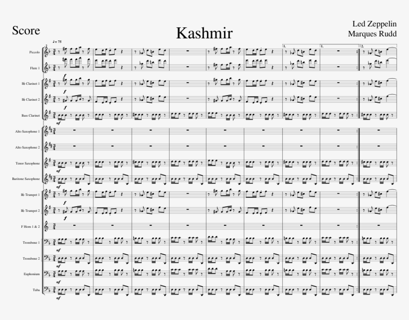 Kashmir Sheet Music Composed By Led Zeppelin Marques - Ek Ladki Ko Dekha Sheet Music, transparent png
