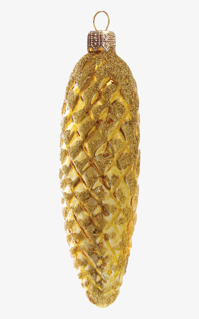 Golden Pinecone Christmas Ornament, Mouth-blown And - Pendant, transparent png