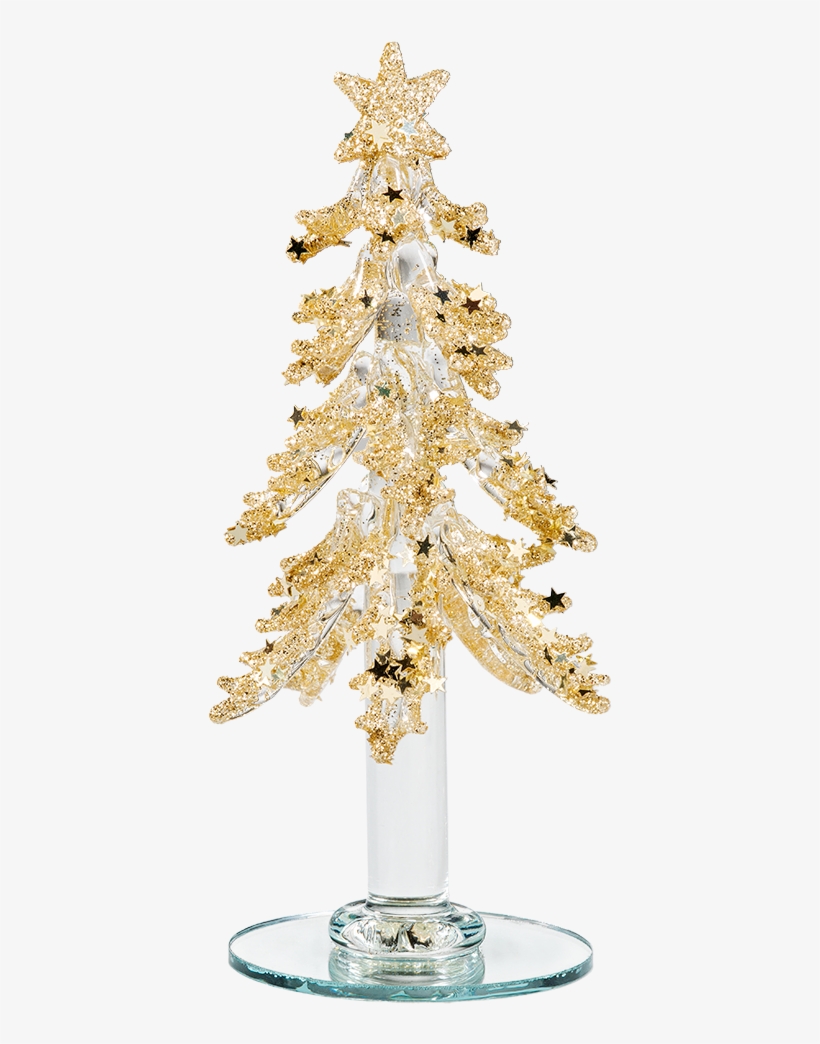 Glass Christmas Tree, Golden - Tannenbaum Png Gold, transparent png