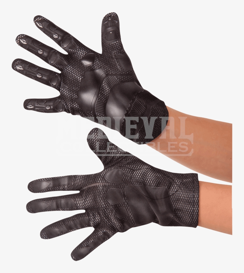 Kids Civil War Black Panther Gloves - Boy Black Panther Costume, transparent png