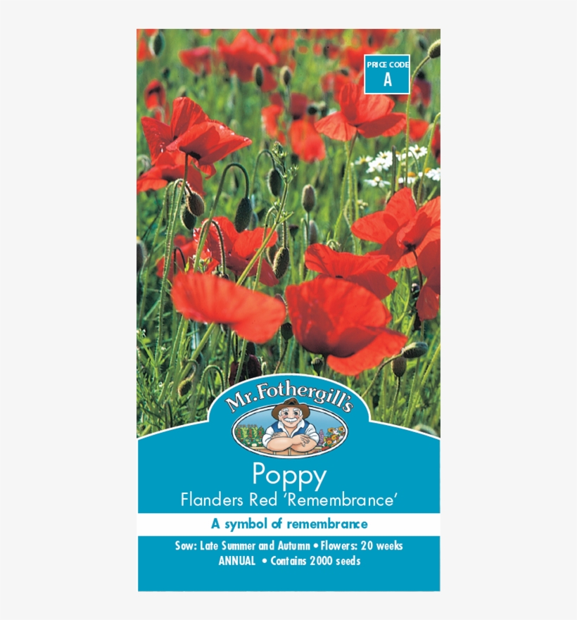 Mr Fothergill's Poppy Flanders Red Seeds - Flanders Poppy Seeds, transparent png