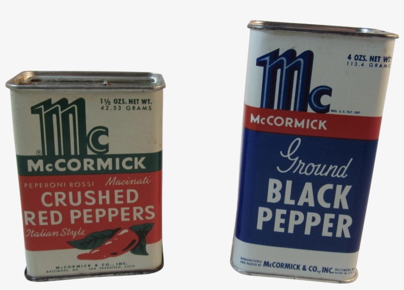 2 Mccormick Spice Tins Crushed Red Peppers Italian - Box, transparent png