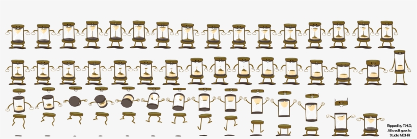 Png Black And White Stock Hourglass Clipart Computer - Cuphead Sprites, transparent png