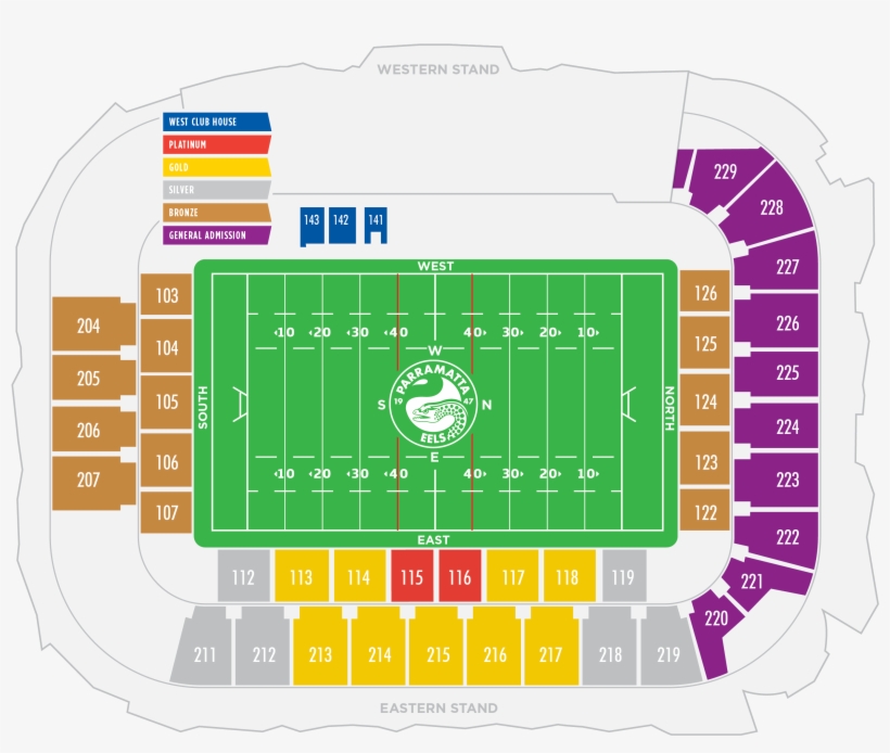 Seating Map - Western Sydney Stadium Seating Plan, transparent png