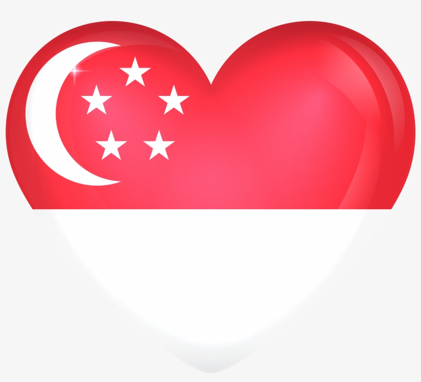 Singapore Flag Heart Png, transparent png