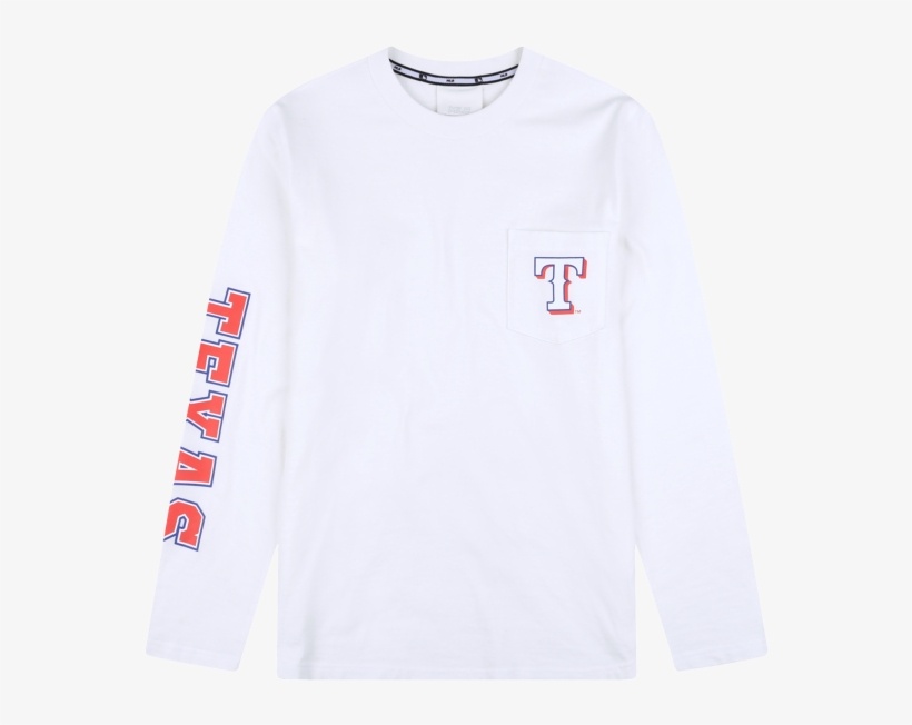 Texas Rangers Pocket Lettering Long Sleeve T-shirt - Texas Rangers ...