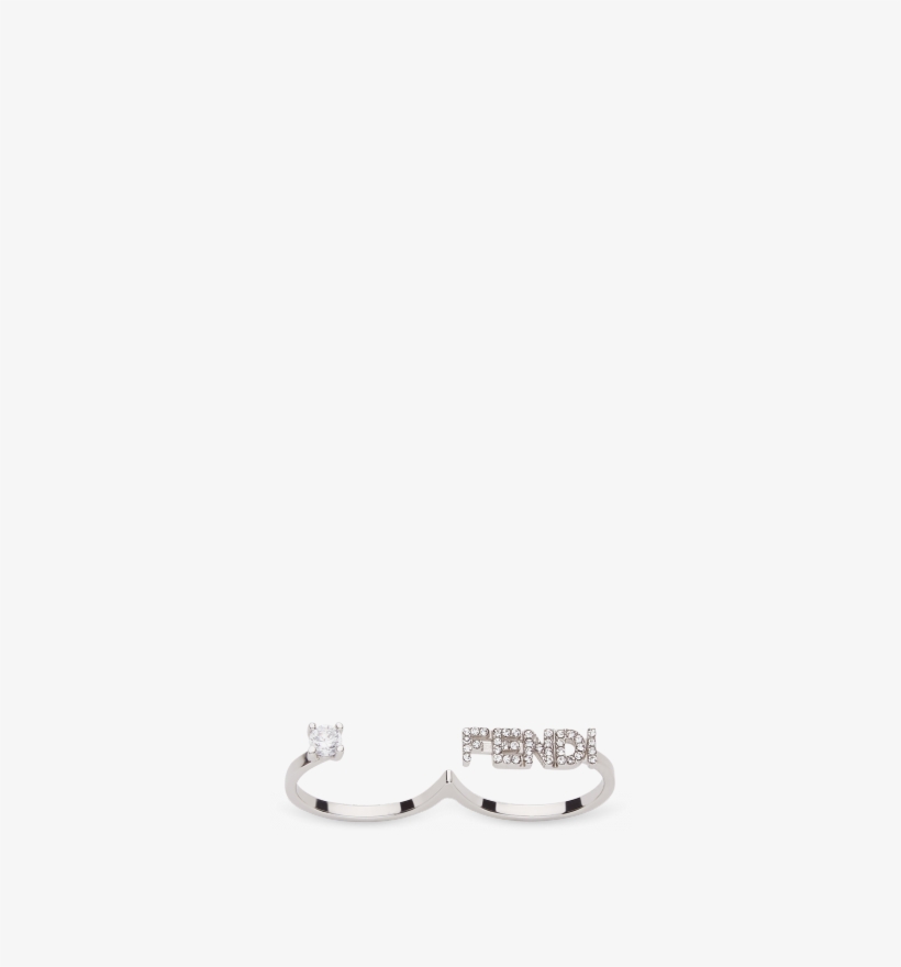 Galassia Ring Palladium Two-finger Ring With Solitaire - Body Jewelry, transparent png