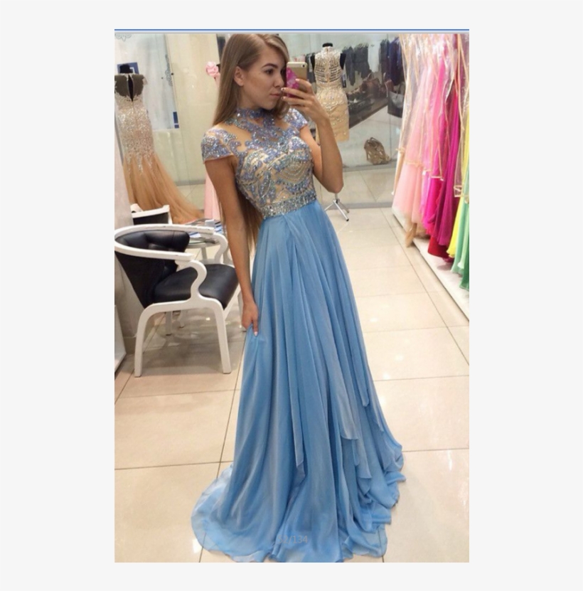 Jpg Transparent Blue Evening Dresses - Cute Prom Dresses Light Blue, transparent png