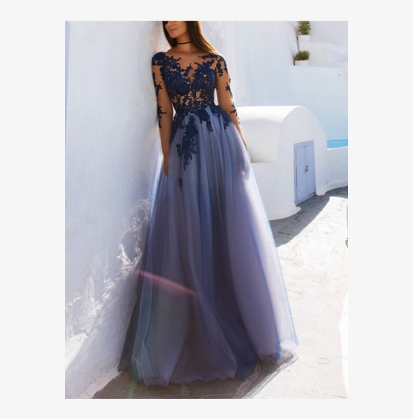 Hot Sale Delightful Dress - Long Sleeve Prom Dresses 2019, transparent png