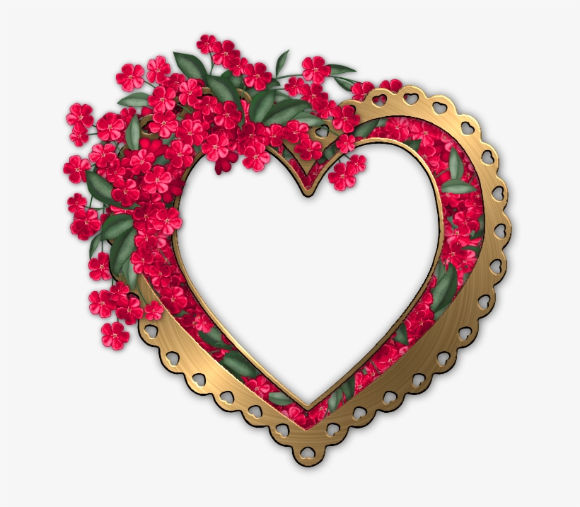 Http - //dl - Glitter Graphics - Go To Www - Glitter - Flower Heart Frame Png, transparent png