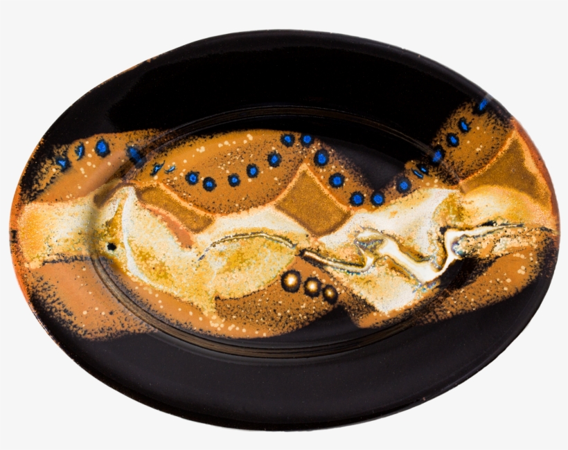 Toasted Orange And Black Small Oval Plate Handmade - Cancer, transparent png