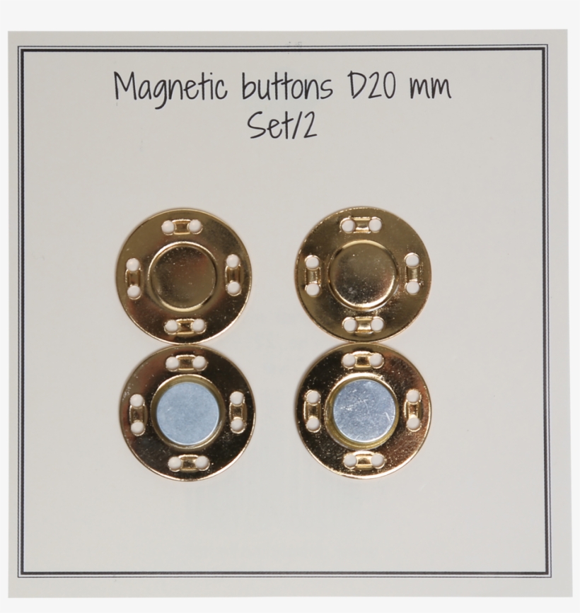 Magnetic Buttons - Gold - D20 Mm - 2 Pcs - Magnetic - Earrings, transparent png