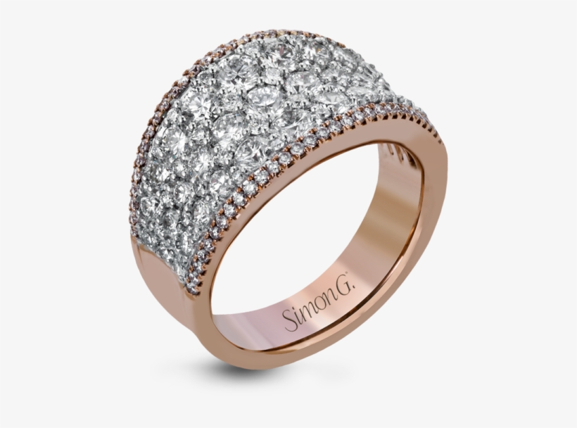 18k Rose & White Gold Diamond Band Ring - Ring, transparent png