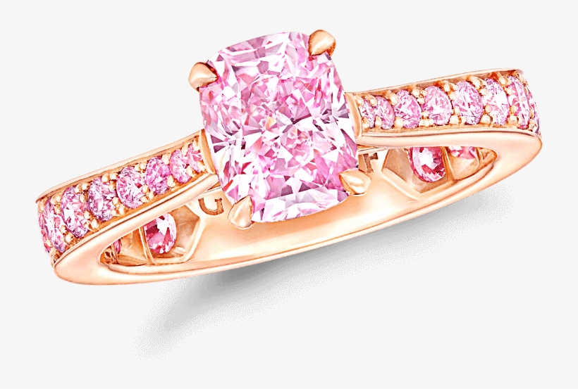 39 Ct Cushion Cut Pink Diamond Ring By Graff - Engagement Ring, transparent png