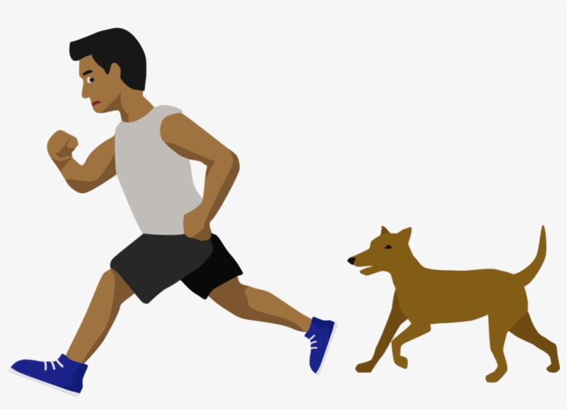 Runningfromdog - Brown Man Running Emoji, transparent png