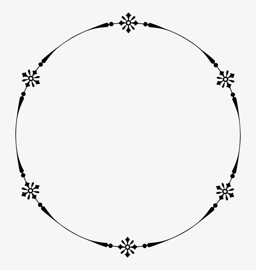 Decorative Floral Frame - Circle, transparent png