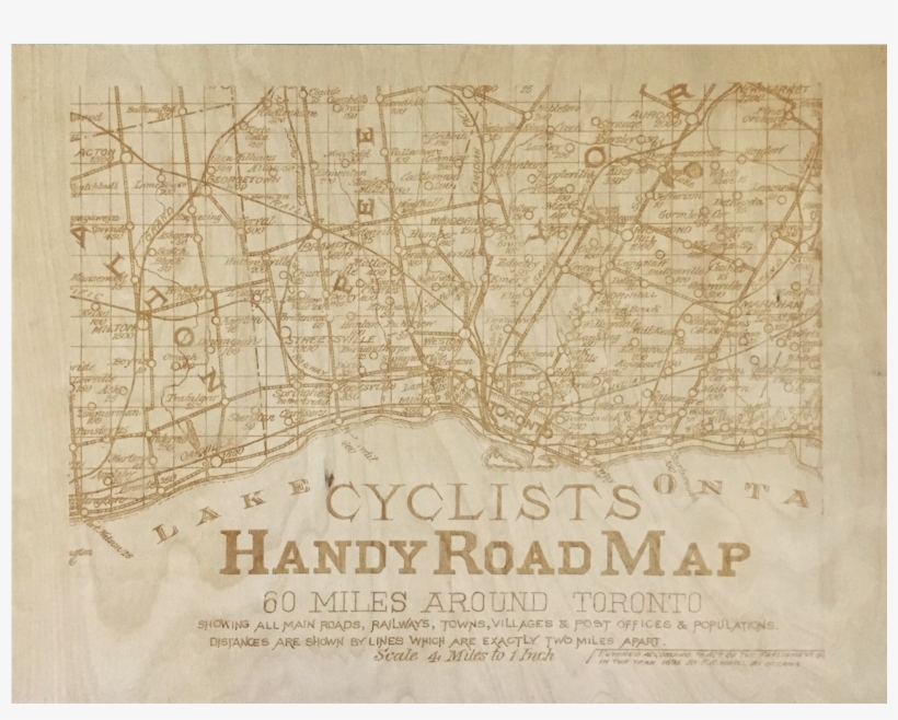 Toronto Cyclists Handy Road Map - Vellum, transparent png